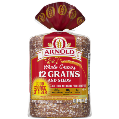 package of Arnold 12 grains and seeds bread
